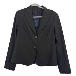 Lafayette 148 New York Blazer Jacket Women's Size 10 Brown Wool Two-Button NWT
